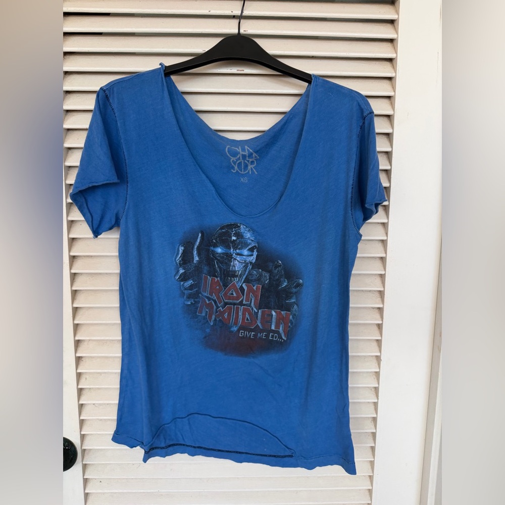 Chaser Blue Iron Maiden Graphic Tee